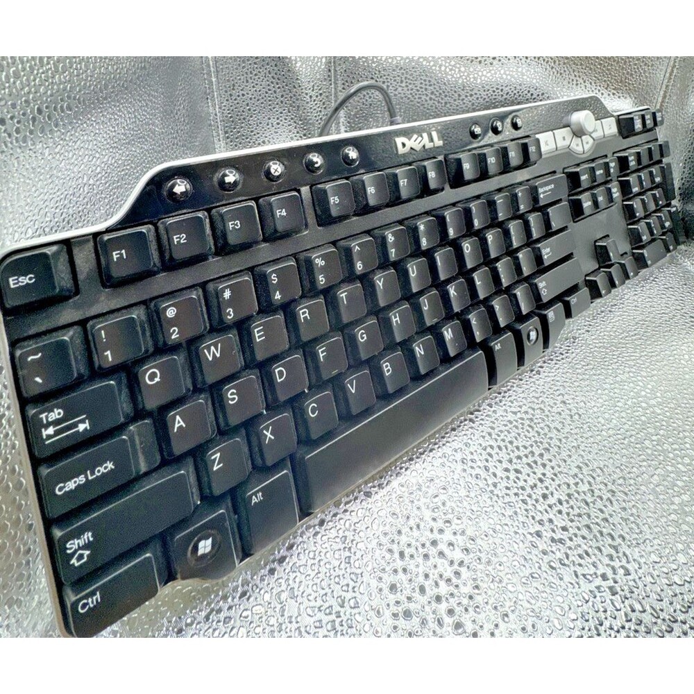 Dell SK-8135 USB Hub Wired Multimedia Keyboard Black Retro Y2K PC Office